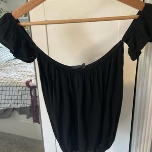 Brandy Melville Black Elastic Off Shoulder Blouse
